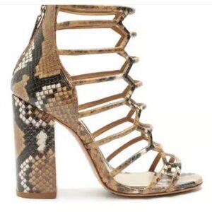 Schutz Julliana Block Heel - Snake/Nude - Size 11